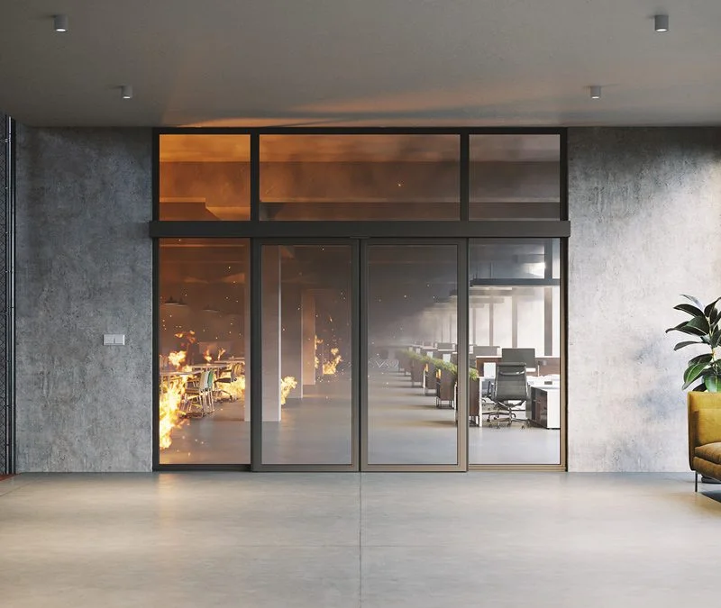 500F fire sliding door in office